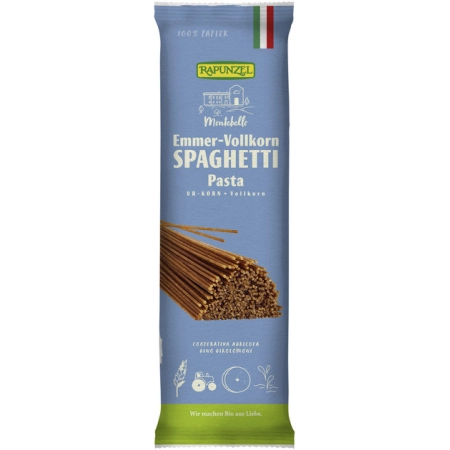 Nudeln aus Emmergrieß, Rapunzel - Bio Emmer Spaghetti Vollkorn - 500g