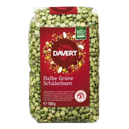 Davert - Halbe Grüne Schälerbsen - 500g | Miraherba Bio Lebensmittel