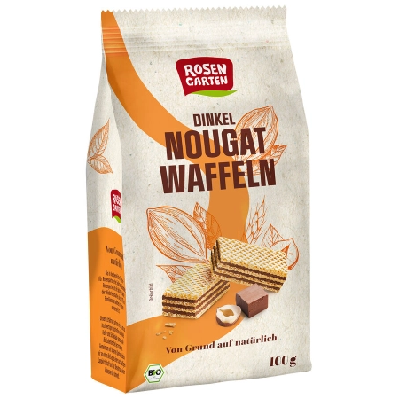 Rosengarten - Dinkel-Nougat-Waffeln - 100g | Miraherba