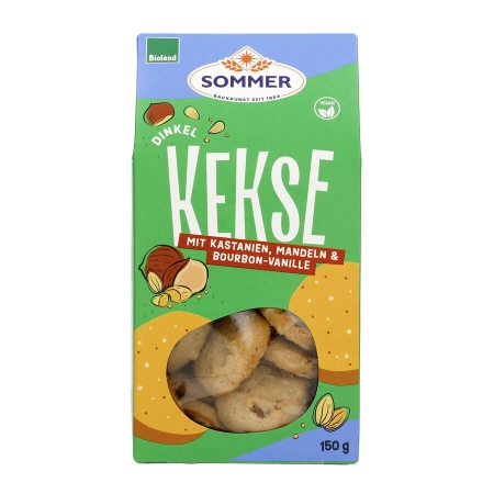 Sommer - Dinkel Kastanienkekse mit Mandel - 150g | Miraherba Bio Kekse