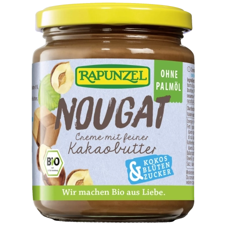 Rapunzel -  Nougat-Creme ohne Palmöl mit Kakaobutter - 250g