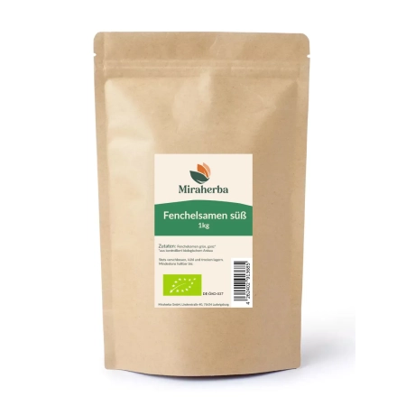 Miraherba - Bio Fenchelsamen grün süß, ganz - 1kg