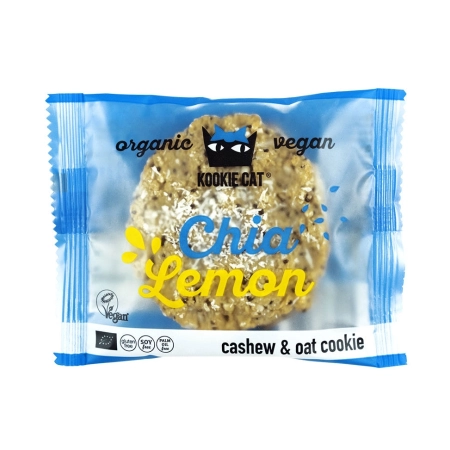 Kookie Cat - Chia und Zitrone - 50g, Cashew-Hafer Keks
