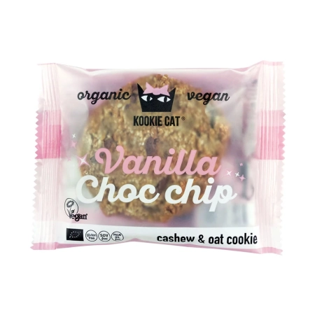 Kookie Cat - Vanille und Chocolate-Chips - 50g, Cashew-Hafer Keks