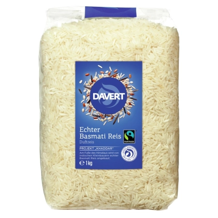 Davert - Vero Basmati Riso, bianco, commercio equo e solidale - 1kg