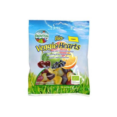 Ökovital - Bio Veggie Hearts - 80 g | Miraherba Bio Süßigkeiten