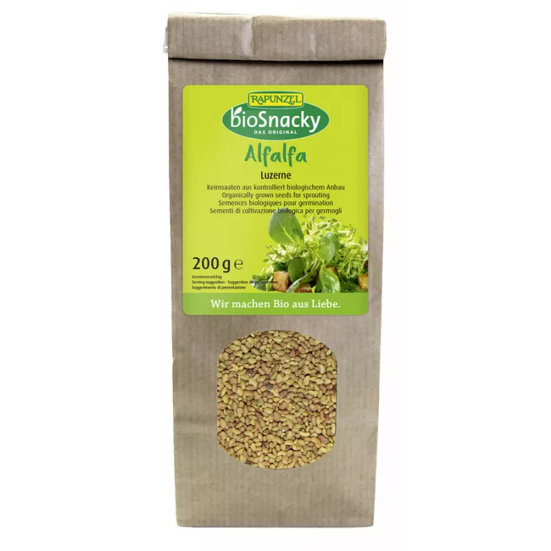 Rapunzel - bioSnacky Alfalfa Luzerne - 200 g | Miraherba Bio Keimsaat