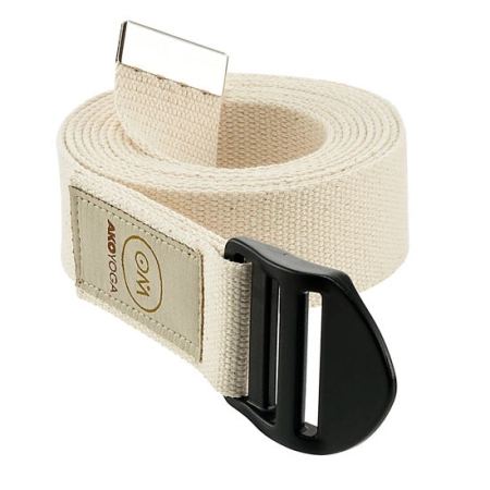 AKO Yoga - Ceinture de yoga OM - Blanc Naturel | Yoga Miraherba