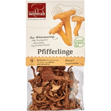 Wohlrab - Bio Pfifferlinge getrocknet | Miraherba Bio Lebensmittel