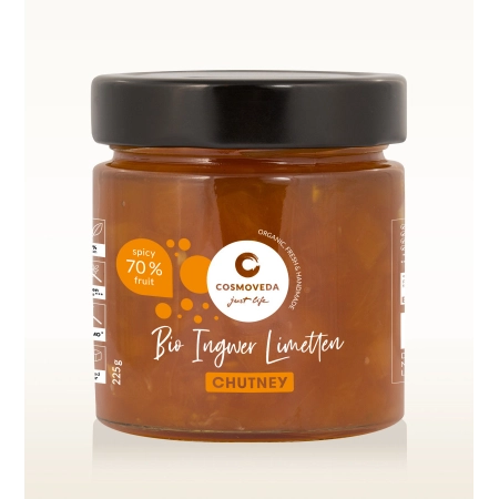 Cosmoveda - Chutney Gingembre Citron Vert BIO - 225g | Miraherba